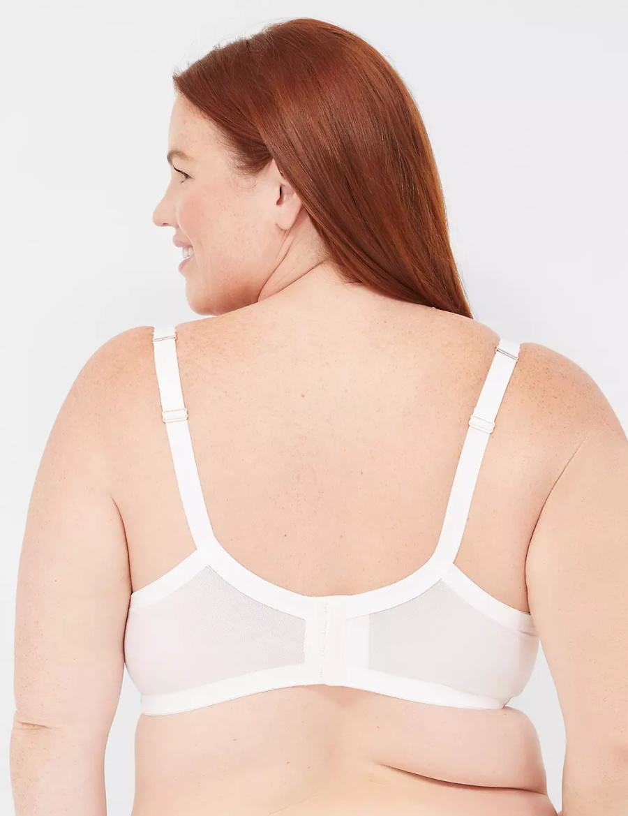 Lane Bryant Digital Print Lace Boost Women Balconette Bra White | CPM6942VN