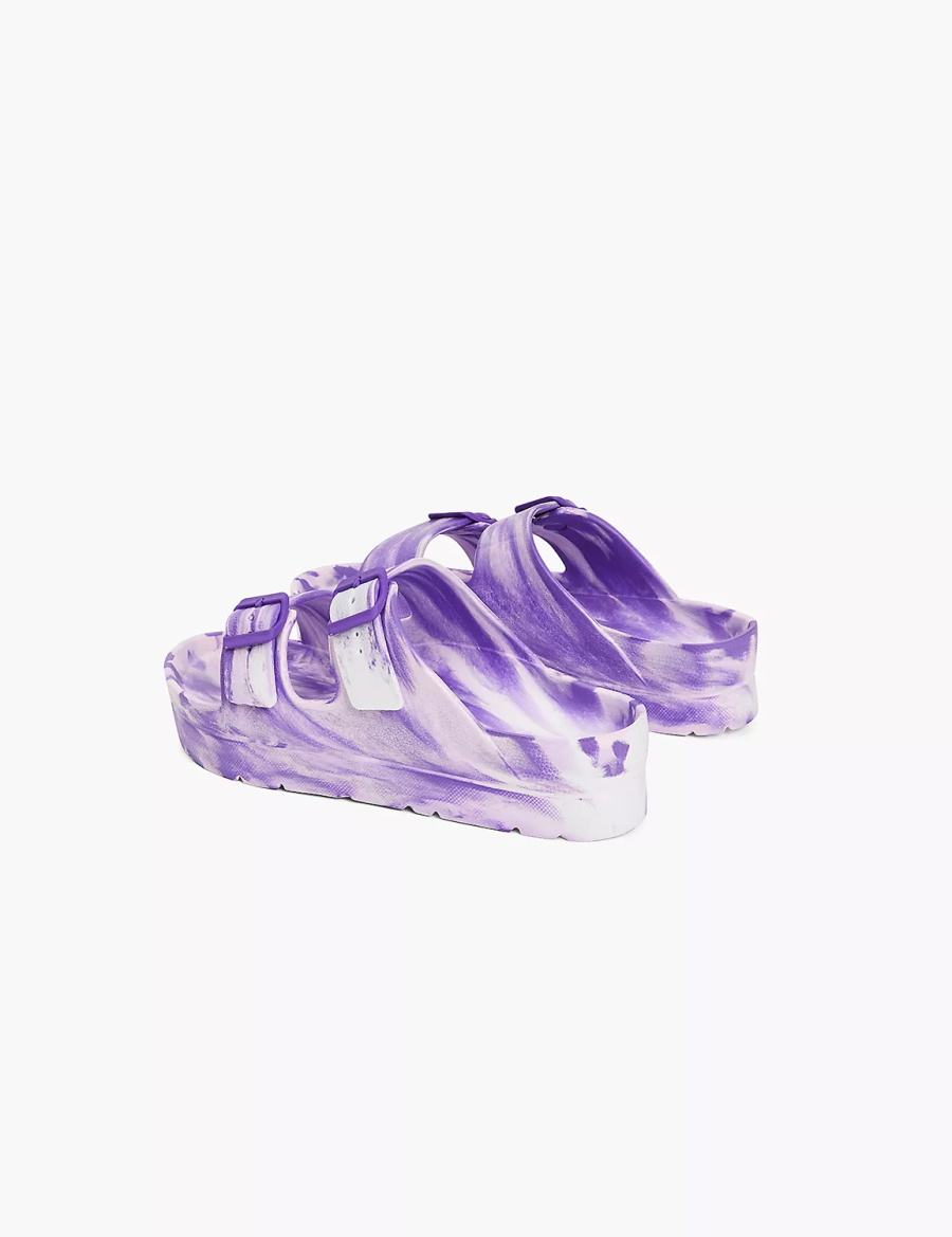 Lane Bryant Double-Band Women Slide Sandals Purple | UWX9745KK