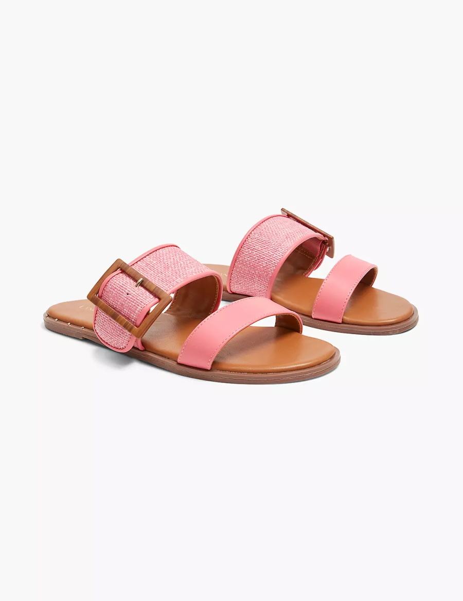 Lane Bryant Dream Cloud Buckle Slip-On Women Flat Sandals Coral | STV8215BW