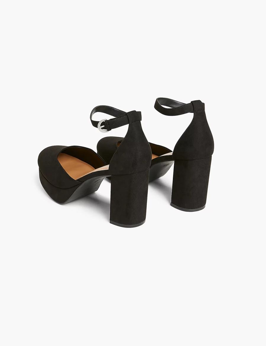 Lane Bryant Dream Cloud Closed-Toe Platform Block Heel Women Heels Sandals Black | MNR8419CJ