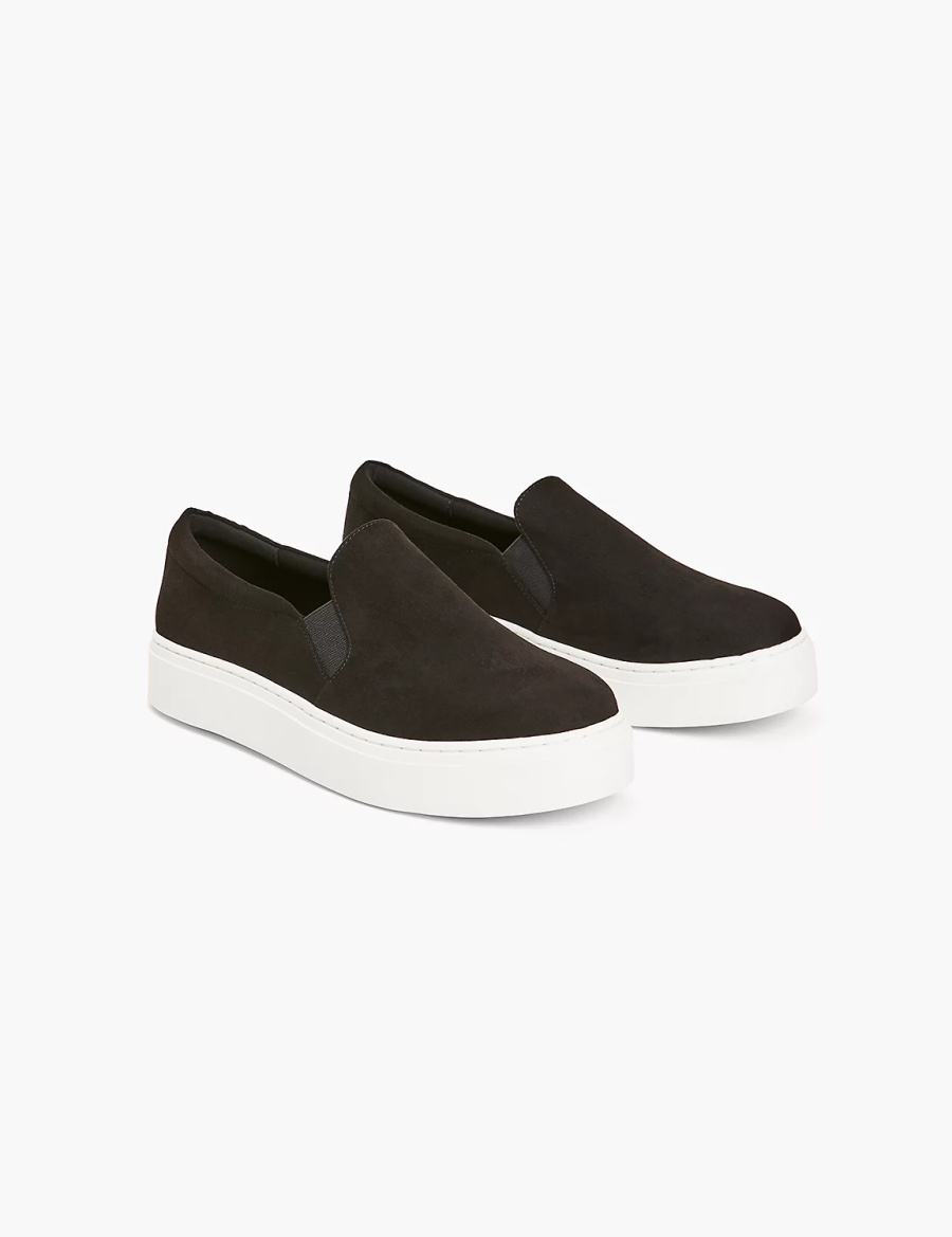 Lane Bryant Dream Cloud Faux-Suede Slip-On Women Sneakers Black | RVG6387KC