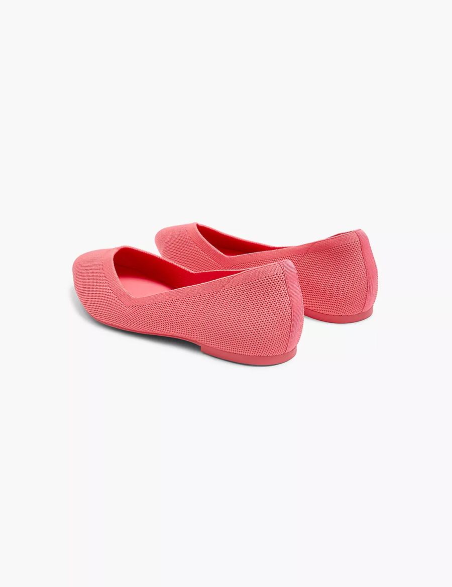 Lane Bryant Dream Cloud Pointed Toe Knit Women Ballet Flats Coral | NWY7187QD