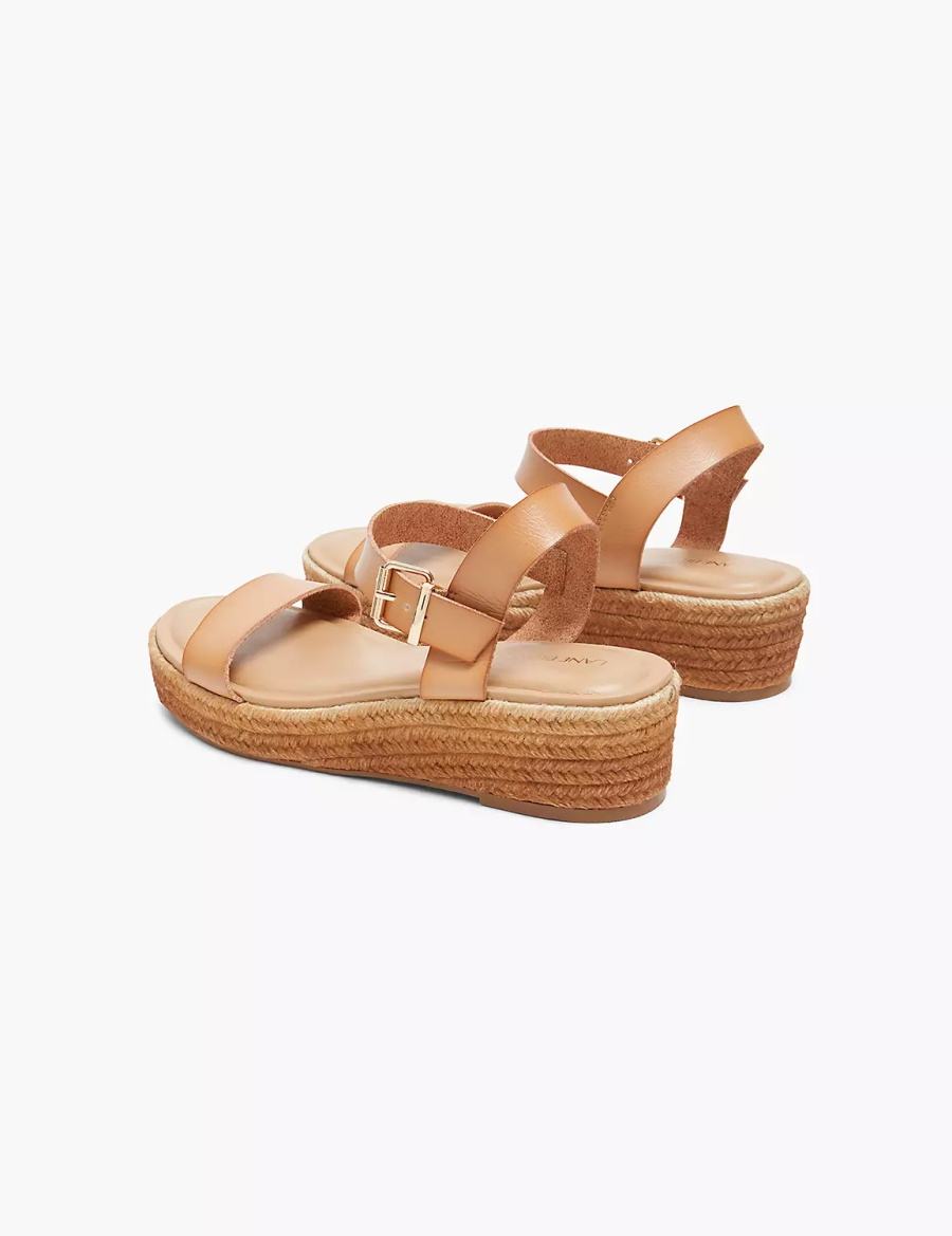 Lane Bryant Dream Cloud Single-Strap Ombre Espadrille Women Wedge Sandals Brown | BTW1557KG