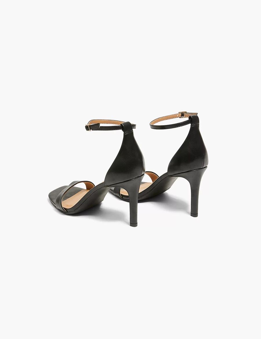 Lane Bryant Dream Cloud Single-Strap Stiletto Heel Women Heels Sandals Black | MKK3269IJ