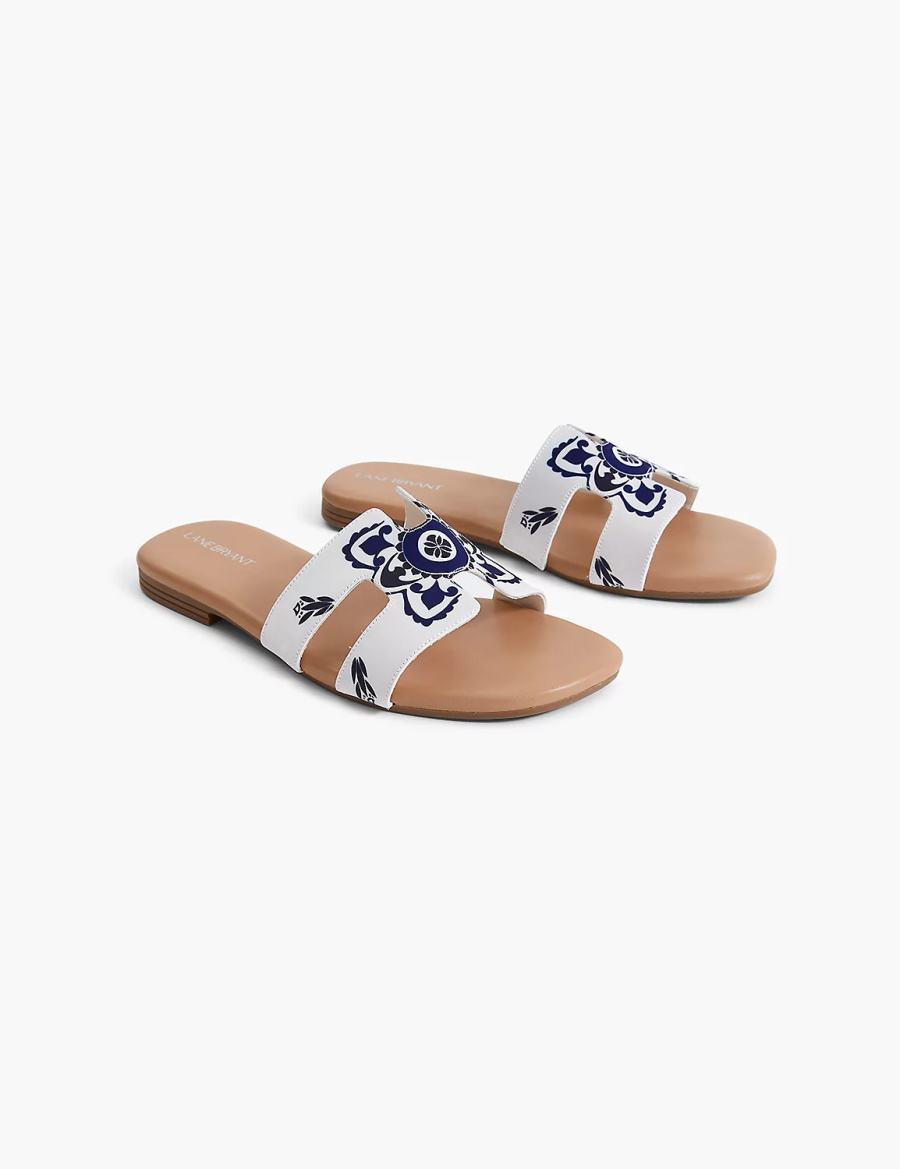 Lane Bryant Dream Cloud Slip-On Women Flat Sandals White | WZR7780PK