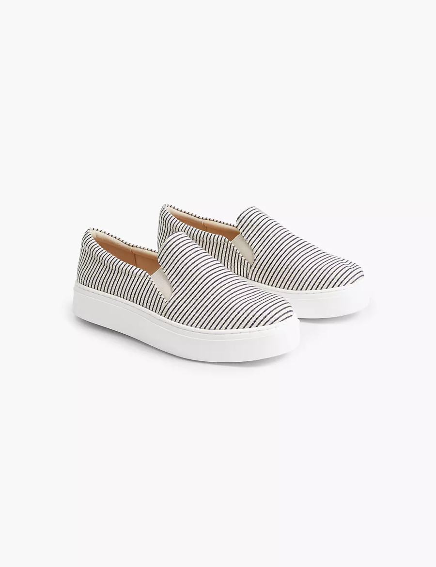 Lane Bryant Dream Cloud Striped Slip-On Platform Women Sneakers Blue | HPF8090JC