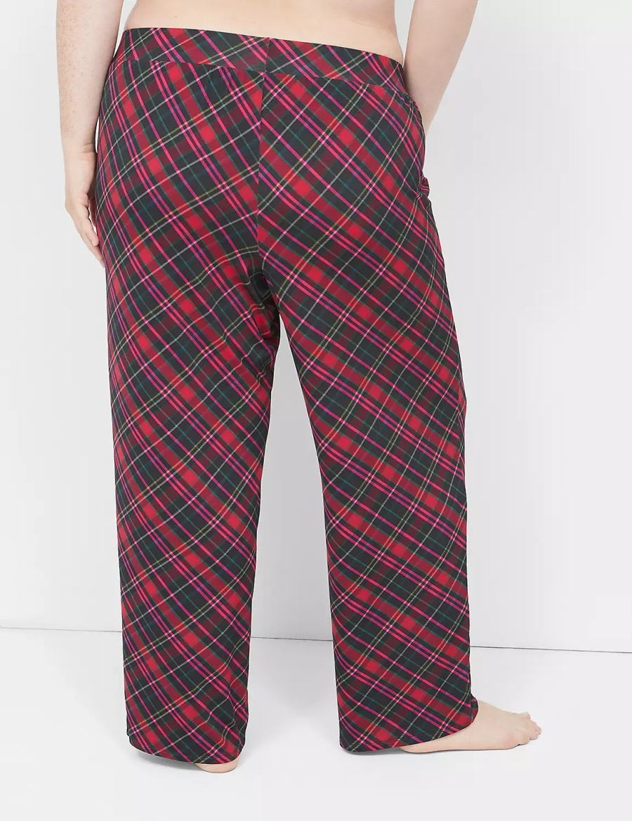 Lane Bryant DreamyCool Block Women Pants Red Black | UTB2065IZ