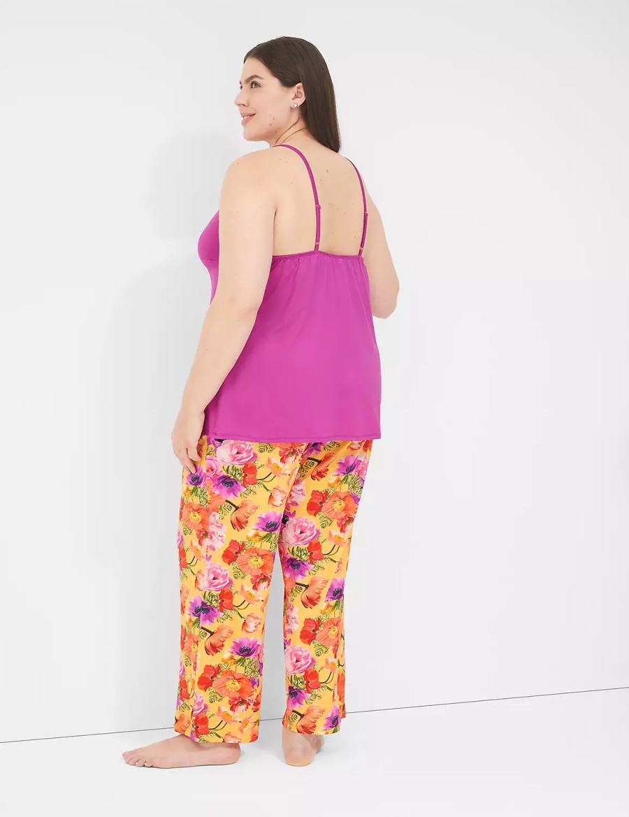 Lane Bryant DreamyCool Cami & Block Pant PJ Set Women Pajamas Purple Multicolor | QVT5227XR