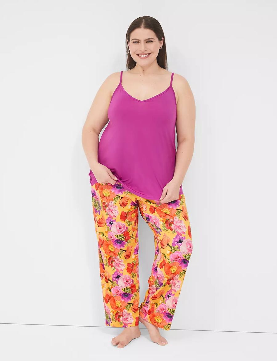 Lane Bryant DreamyCool Cami & Block Pant PJ Set Women Pajamas Purple Multicolor | QVT5227XR