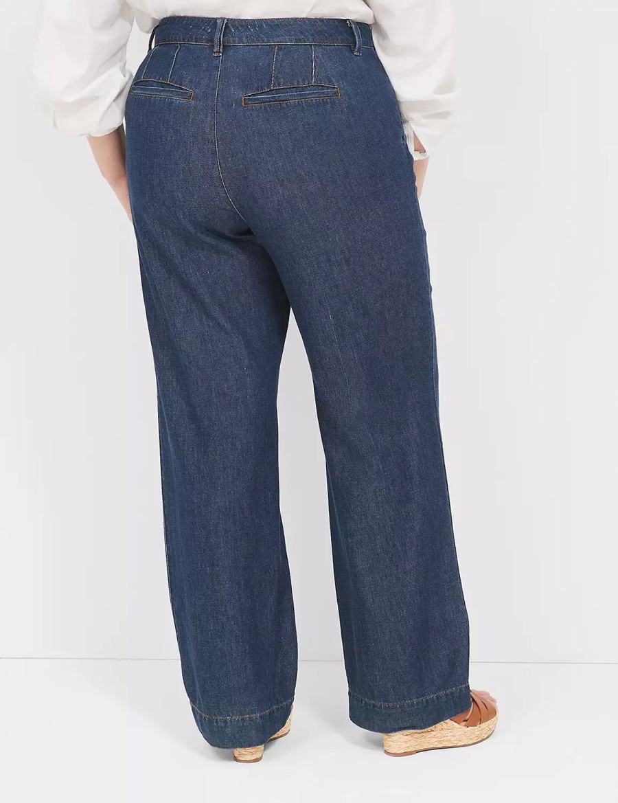 Lane Bryant Dressy Women Jeans Dark Blue | PGK599SQ