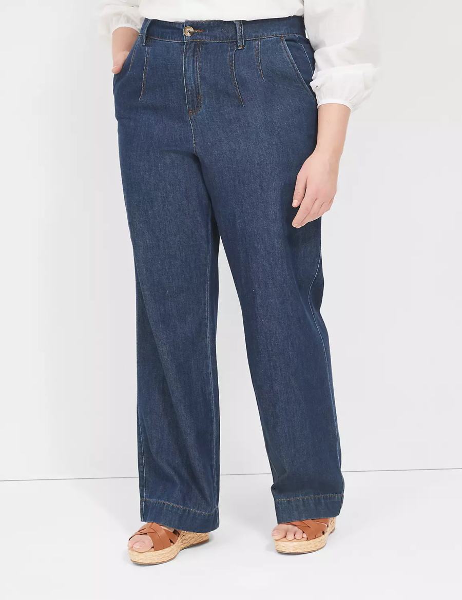 Lane Bryant Dressy Women Jeans Dark Blue | PGK599SQ