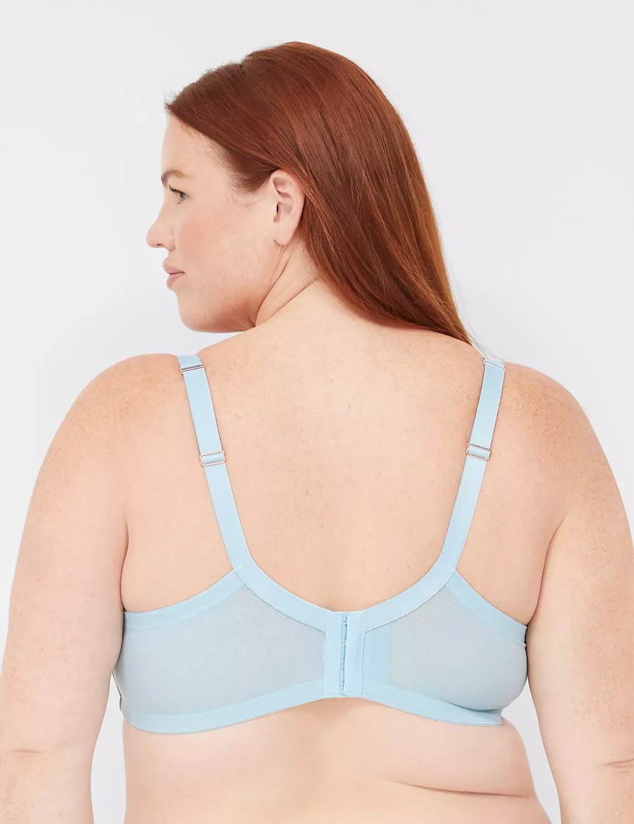 Lane Bryant Embroidered Boost Women Balconette Bra Blue | SOT8960CU