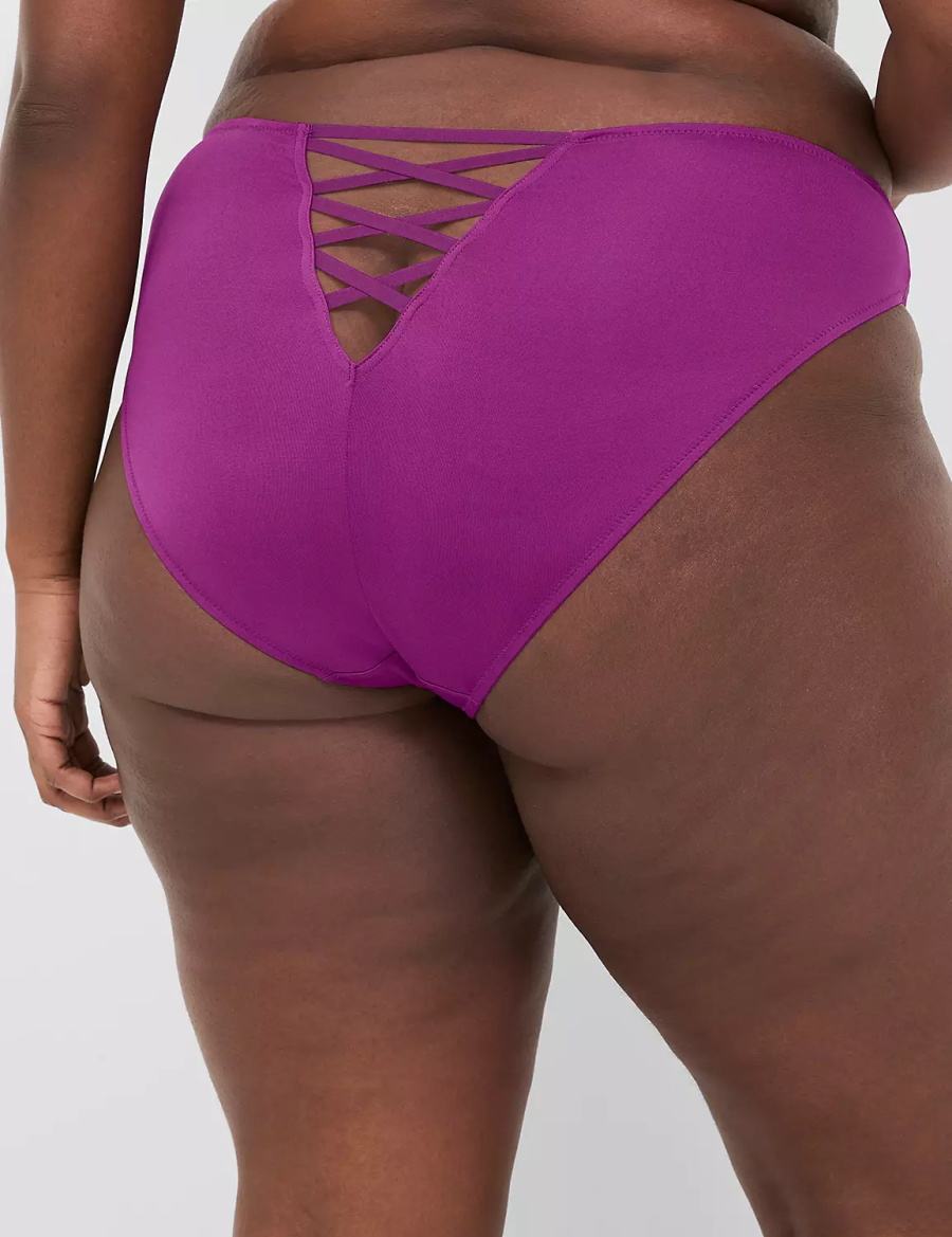 Lane Bryant Embroidered French Women Briefs Purple | NOU7940JG