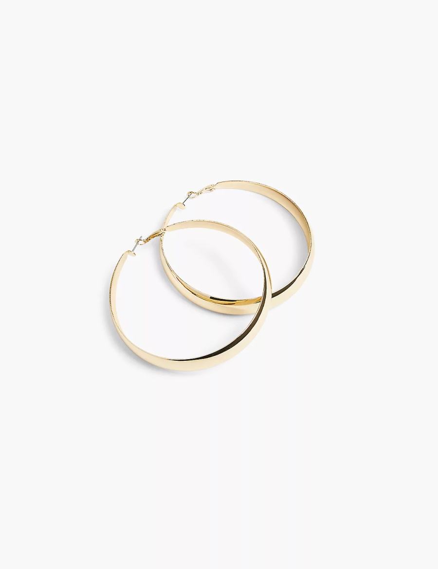 Lane Bryant Extra Large Women Hoop Earrings Gold | AOC4938UH