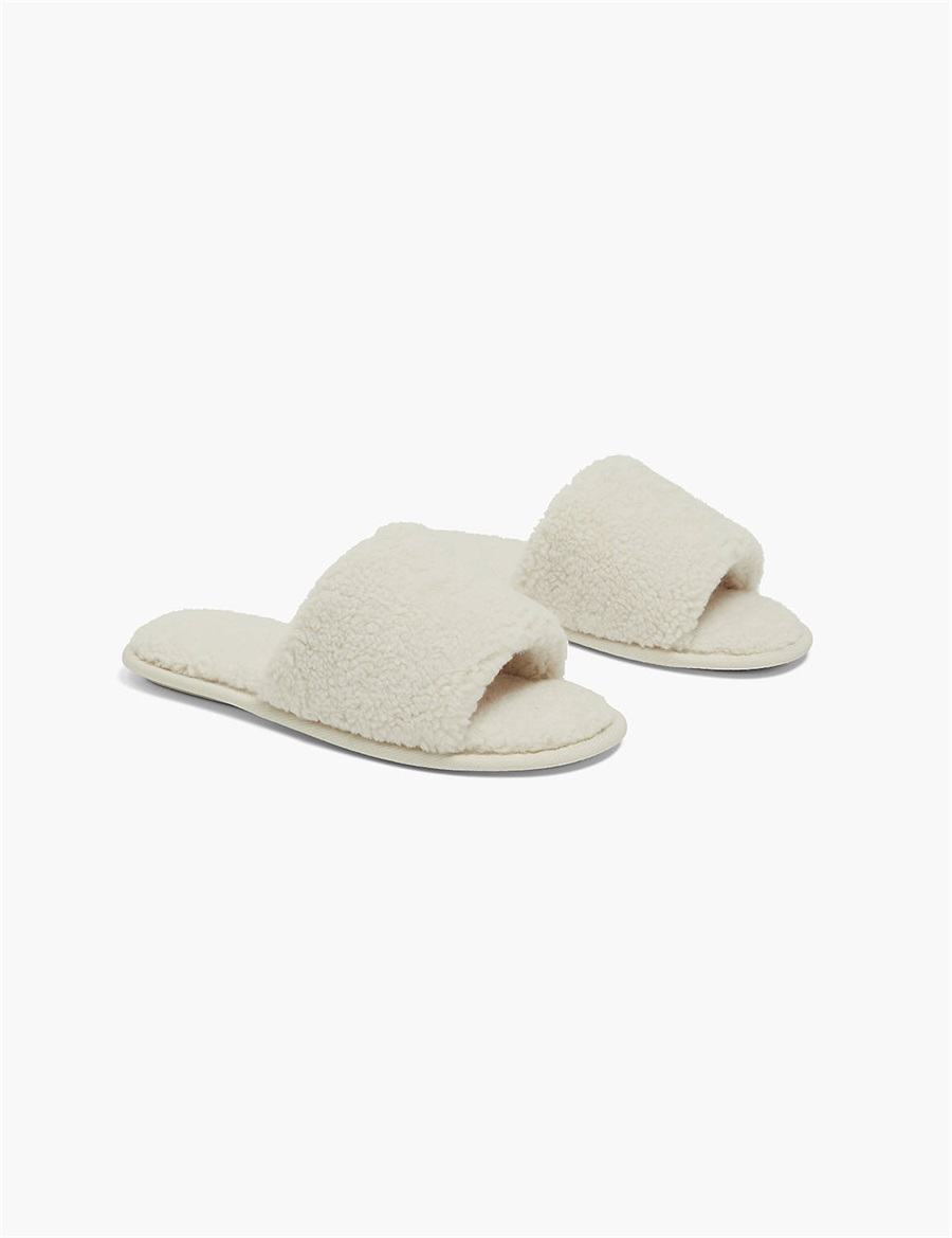 Lane Bryant Faux-Fur Slide Women Slippers Grey | EEA6659MI