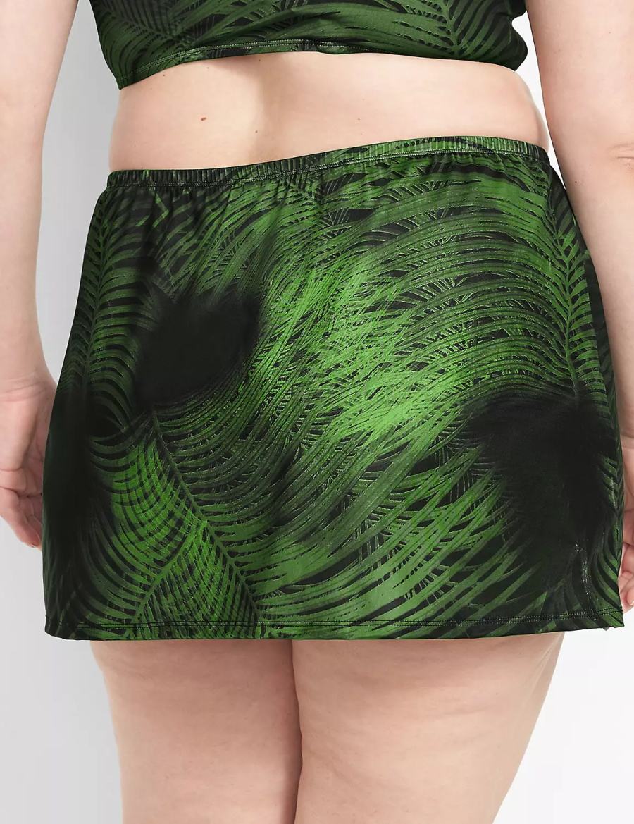 Lane Bryant Faux-Wrap Swim Women Skirts Dark Green | NHT3924OM