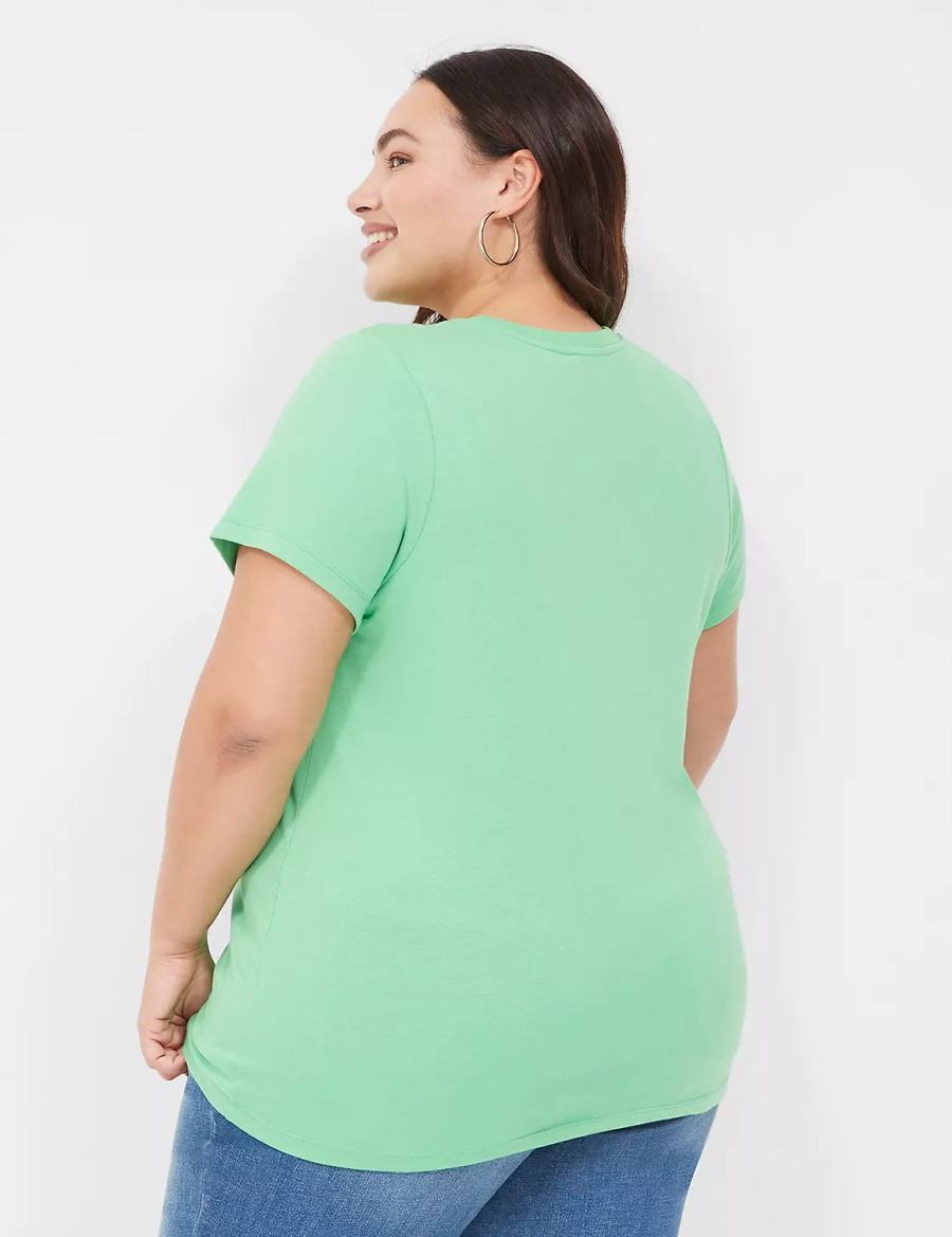 Lane Bryant Feeling Lucky Graphic Tee Women Tank Top Light Green | YKD5396AU