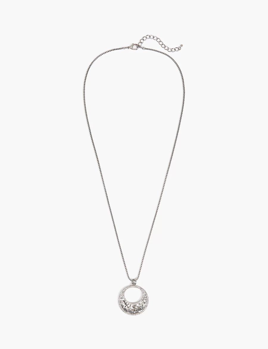 Lane Bryant Filigree Women Pendant Necklace Silver | TTL7593PA