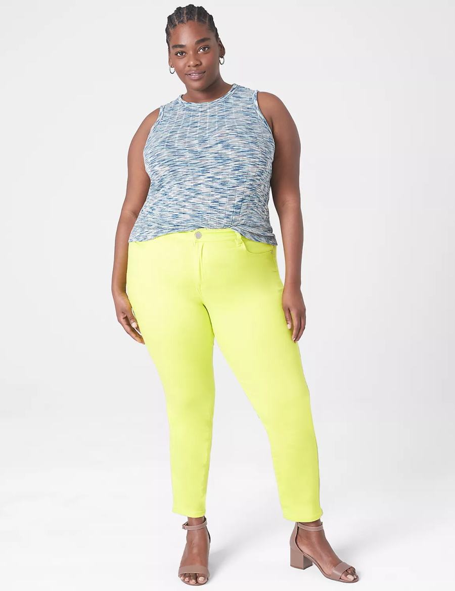 Lane Bryant Fitted Crop Crew-Neck Women Tank Top Light Turquoise | AOR383RI