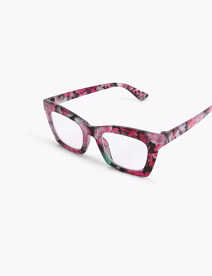 Lane Bryant Floral Print Cateye Reading Women Glasses Red Multicolor | VVB8081PR