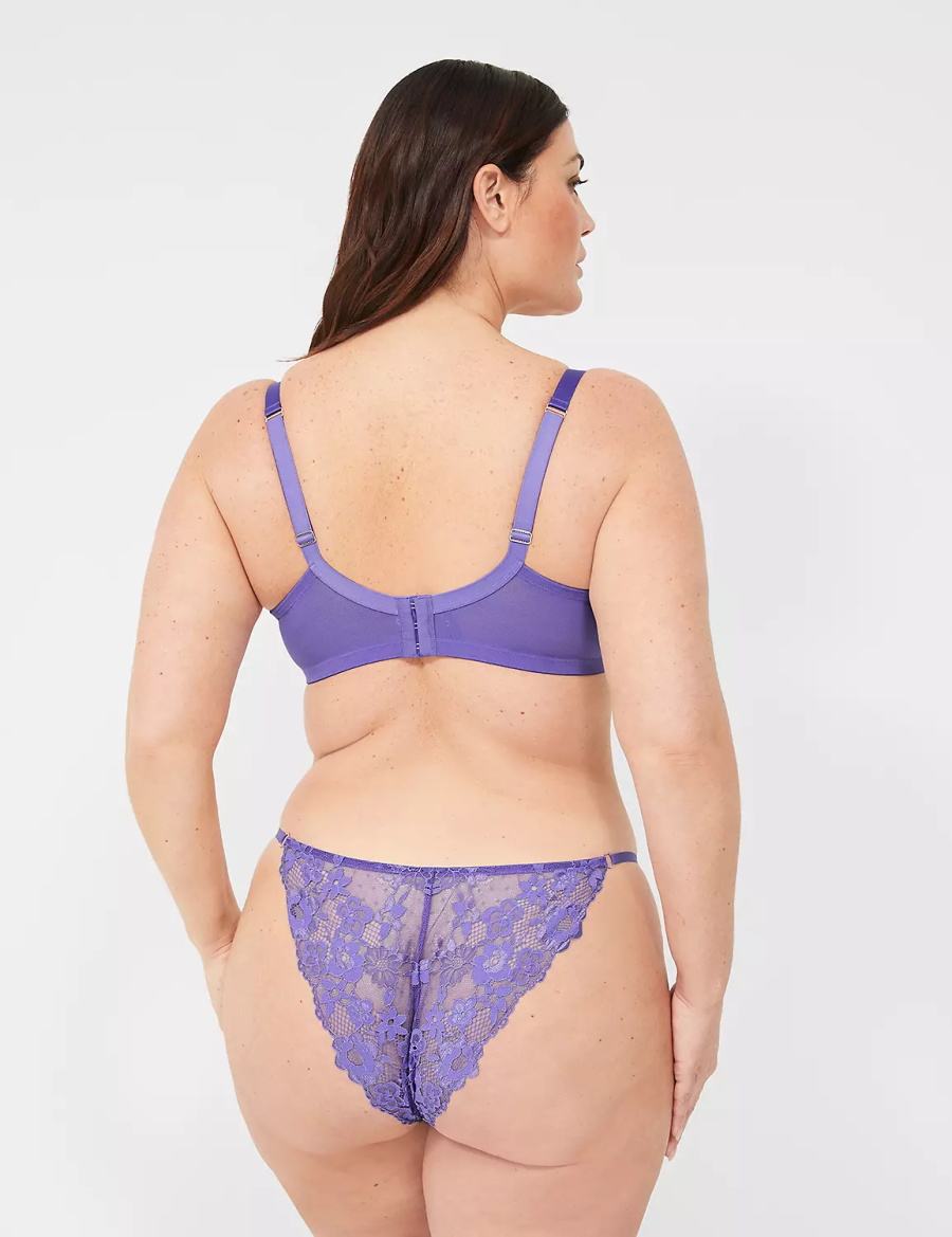 Lane Bryant French Women Balconette Bra Purple Multicolor | BAY3746AY