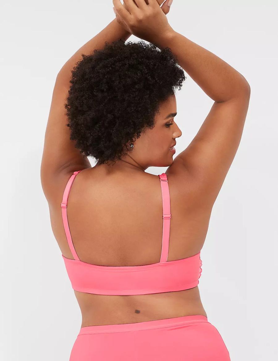 Lane Bryant Front-Close Smooth Boost Plunge Women Bralettes Pink | SPF4385IY