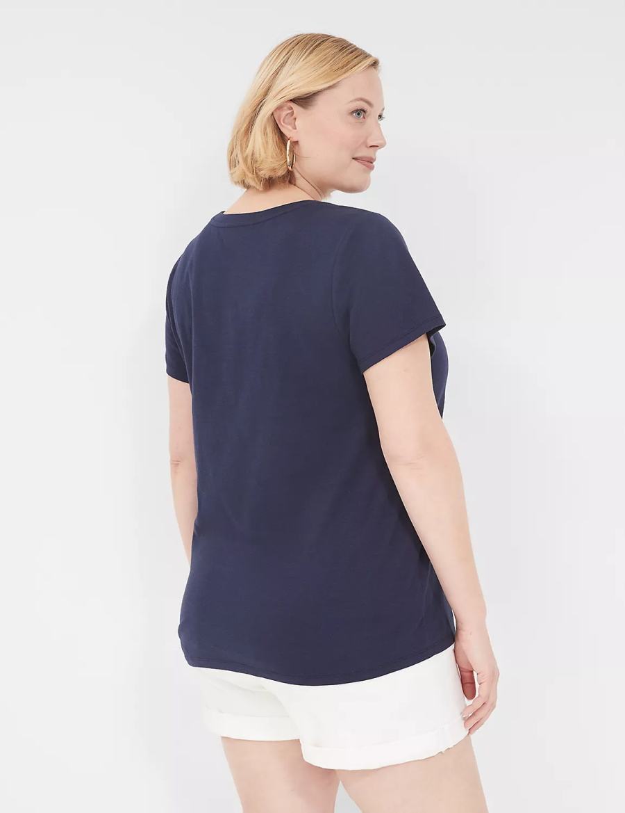 Lane Bryant Grateful Graphic Tee Women T Shirts Blue | WRD5753UL