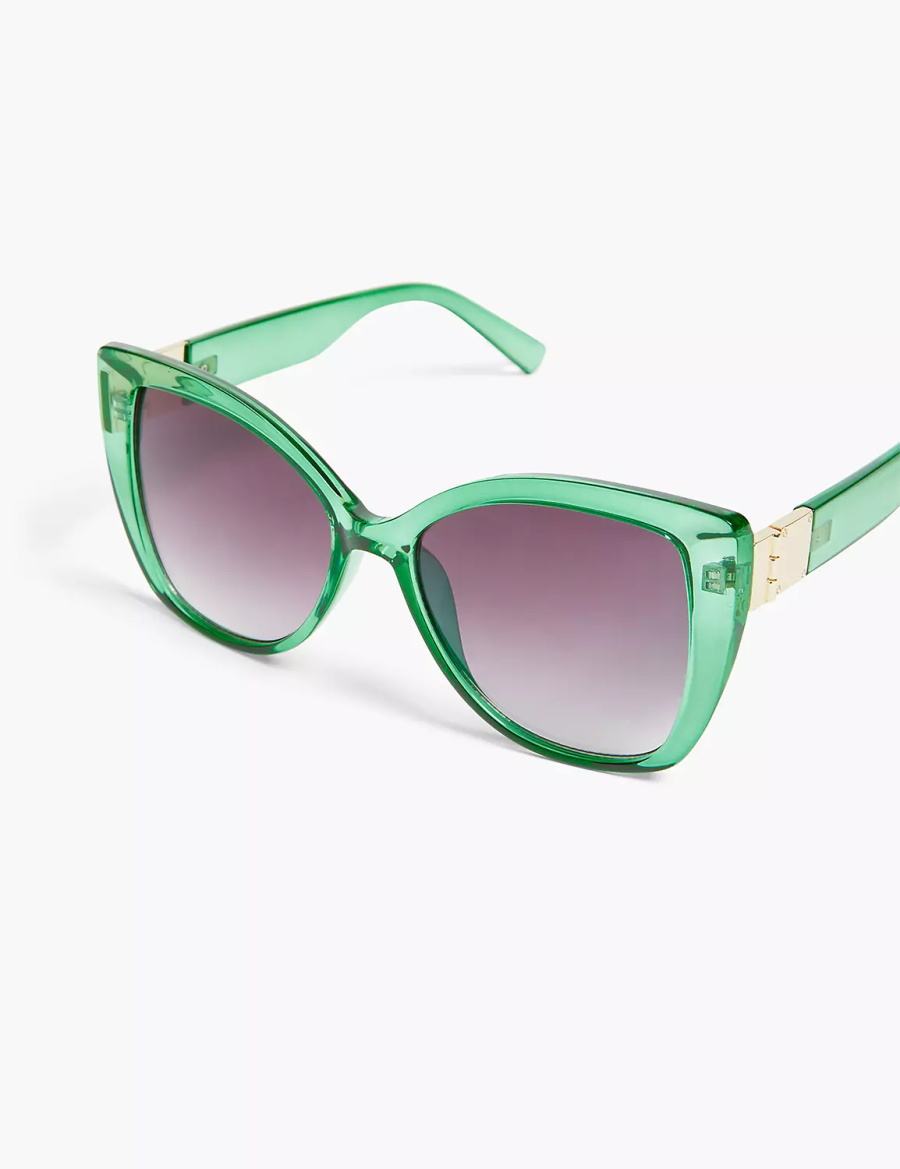 Lane Bryant Green Jelly Cateye Women Sunglasses Green | UEA1918OF