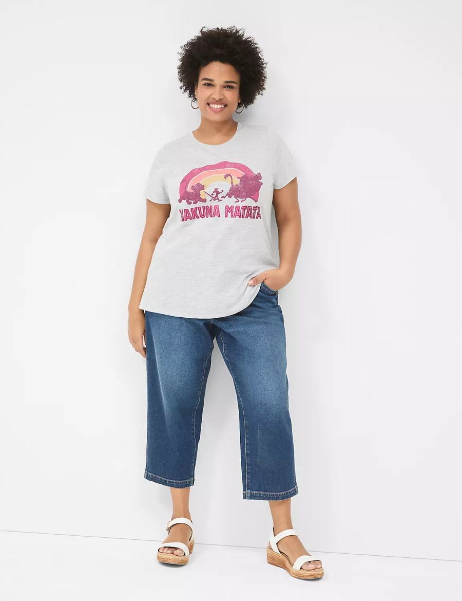 Lane Bryant Hakuna Matata Graphic Tee Women T Shirts Grey | ADD5659QY