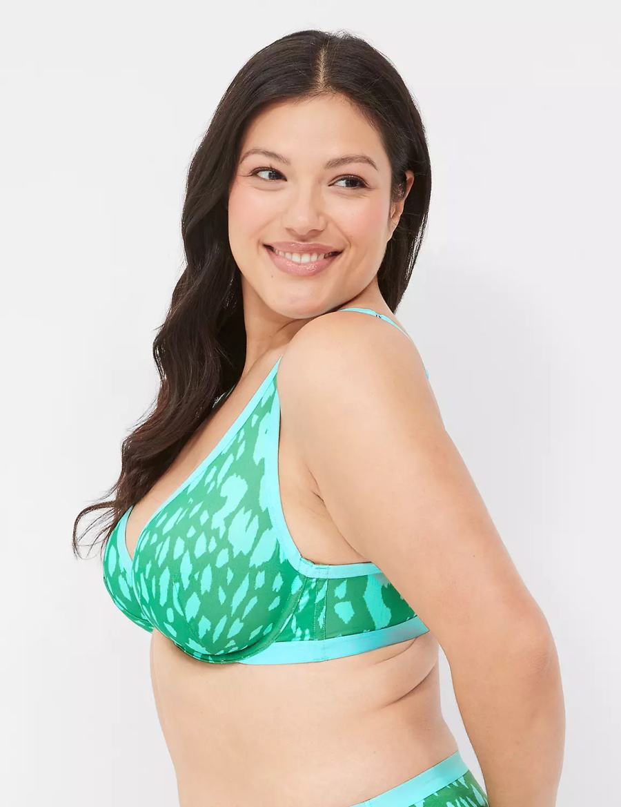 Lane Bryant High Apex Women Unlined Bra Green | WFT8766NT