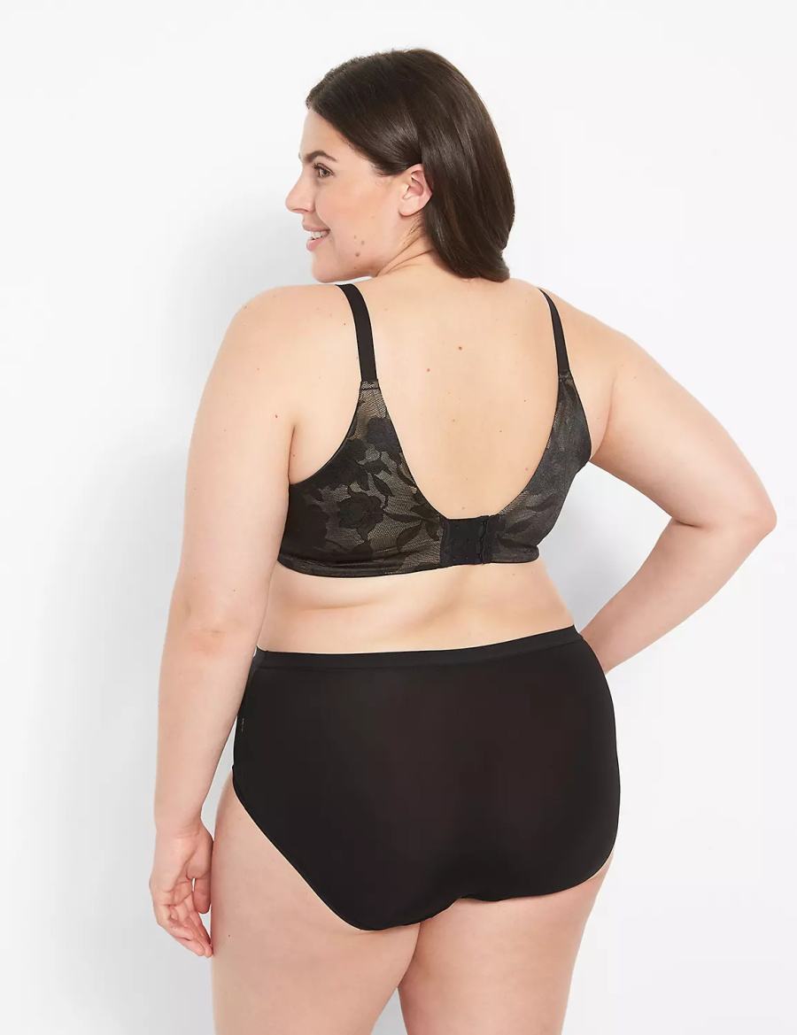 Lane Bryant Invisible Lace Backsmoother Lightly Lined Full Coverage Women Bralettes Black | VOG750SE