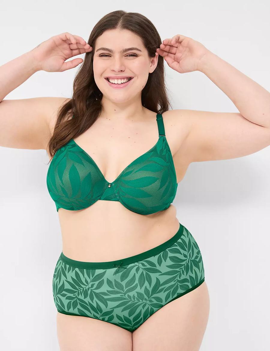 Lane Bryant Invisible Lace Backsmoother Full Coverage Women Bralettes Dark Green | SDT6286GJ