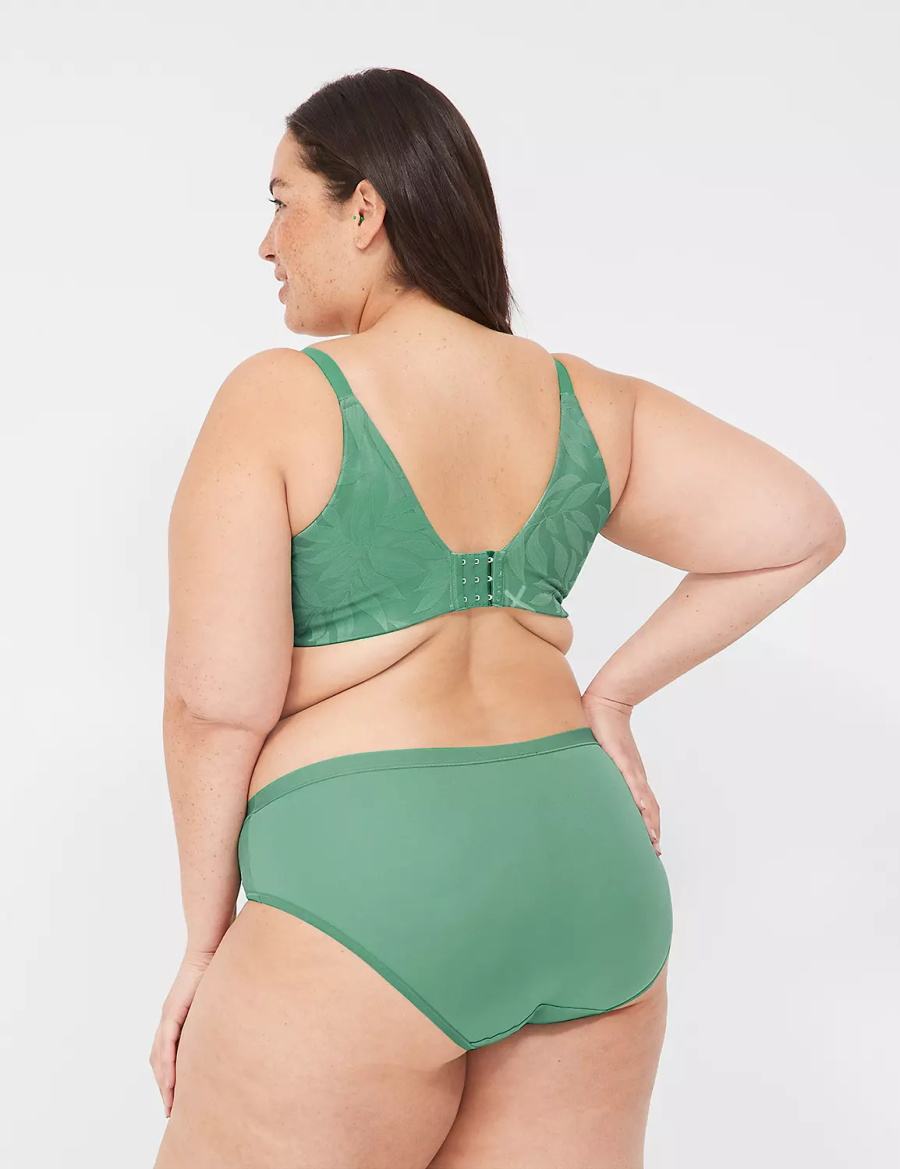 Lane Bryant Invisible Lace Backsmoother Women Balconette Bra Deep Green | NYL271KH