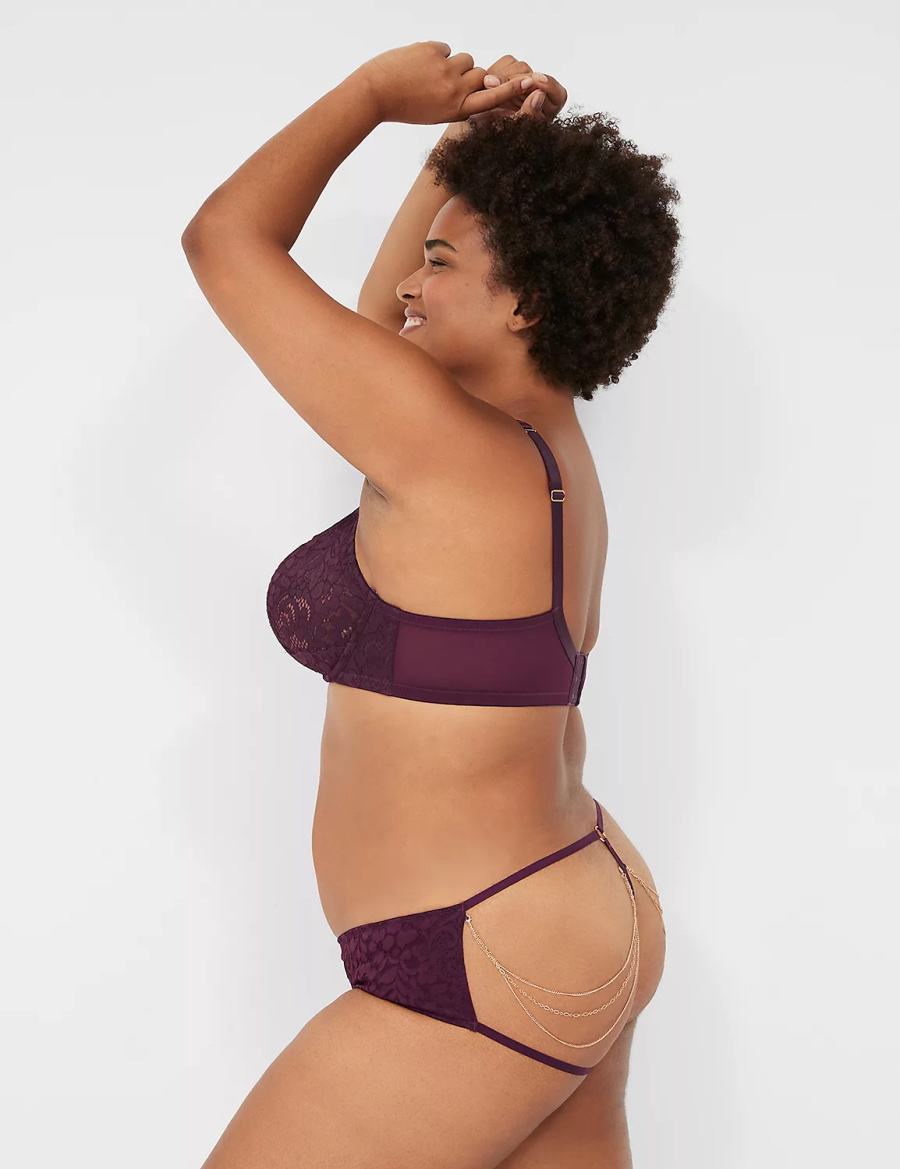 Lane Bryant Jewelry Demi Women Unlined Bra Burgundy | TFQ8266XT