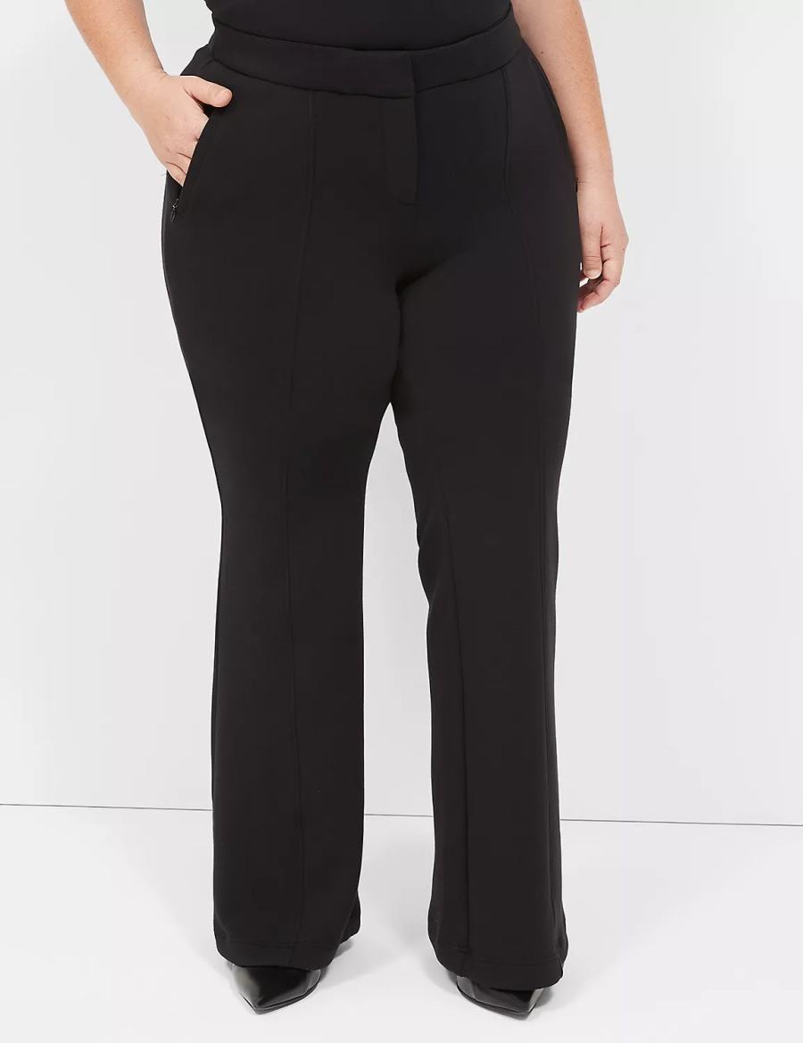 Lane Bryant Journey Knit Flare Women Pants Black | GWV5518MP