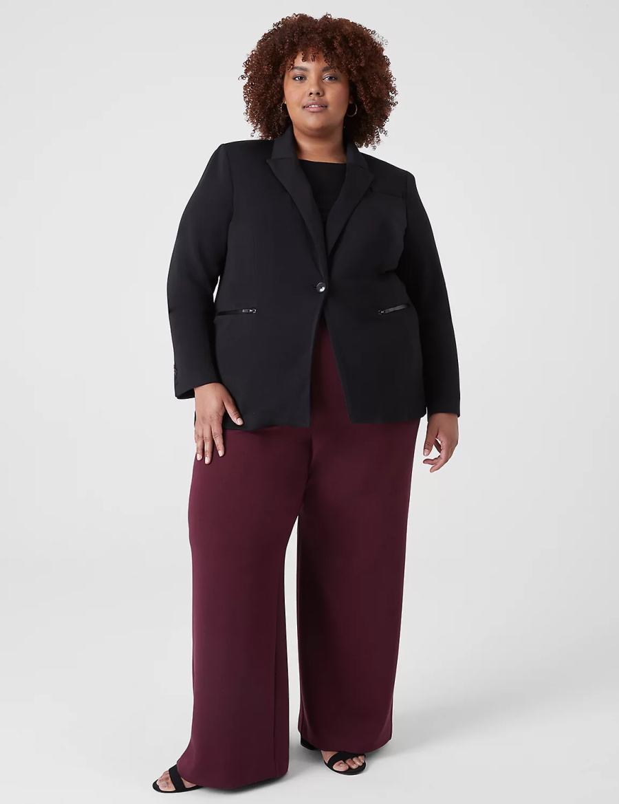 Lane Bryant Journey Knit With Zipper Pocket Women Jackets Black | FOR7170XM