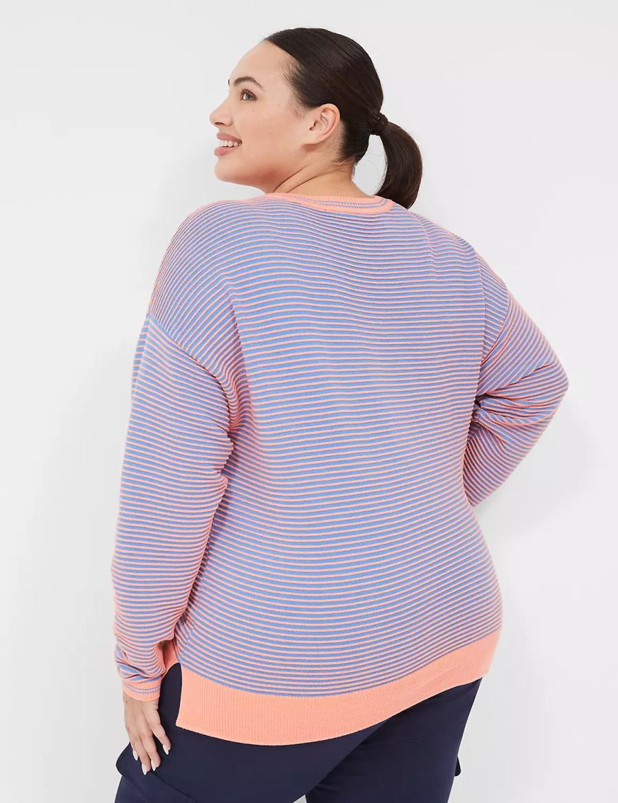 Lane Bryant LIVI Crew-Neck Ottoman Women Sweaters Coral | GKJ9466VG