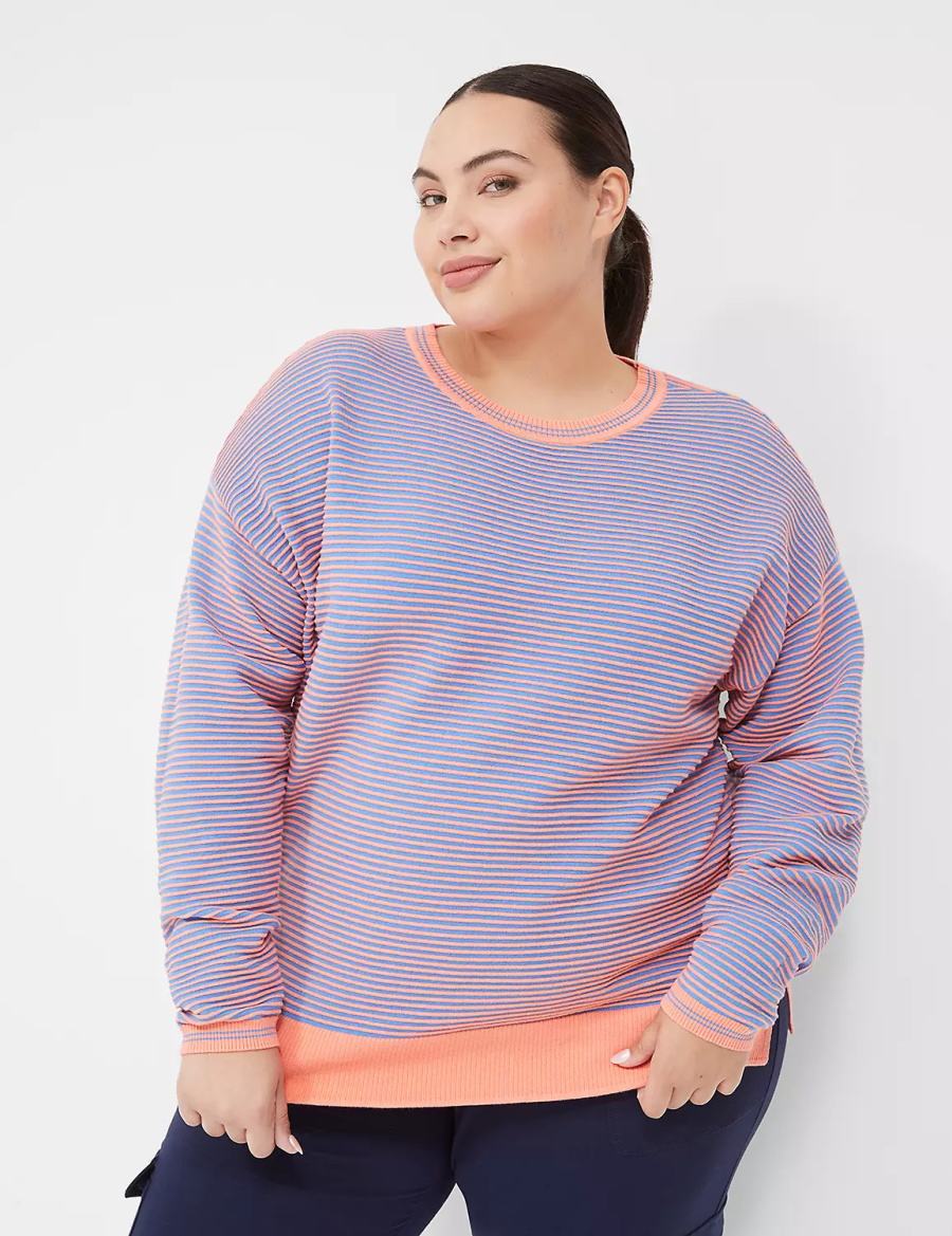 Lane Bryant LIVI Crew-Neck Ottoman Women Sweaters Coral | GKJ9466VG