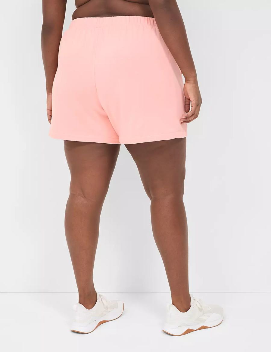 Lane Bryant LIVI French Terry Women Shorts Pink | OMY5378IA