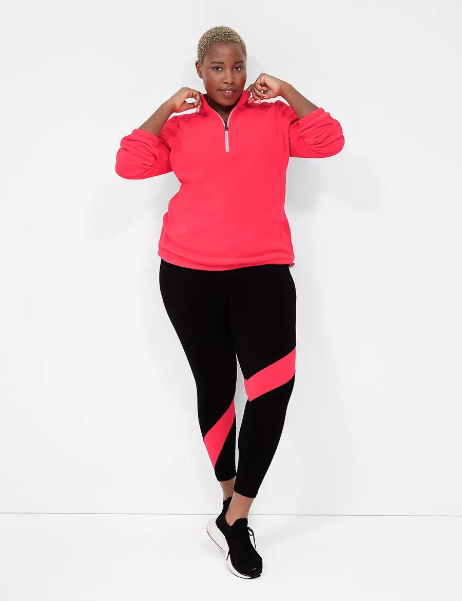 Lane Bryant LIVI Half-Zip Polar Fleece Pullover Women Pullover Pink | KZR1794ZO