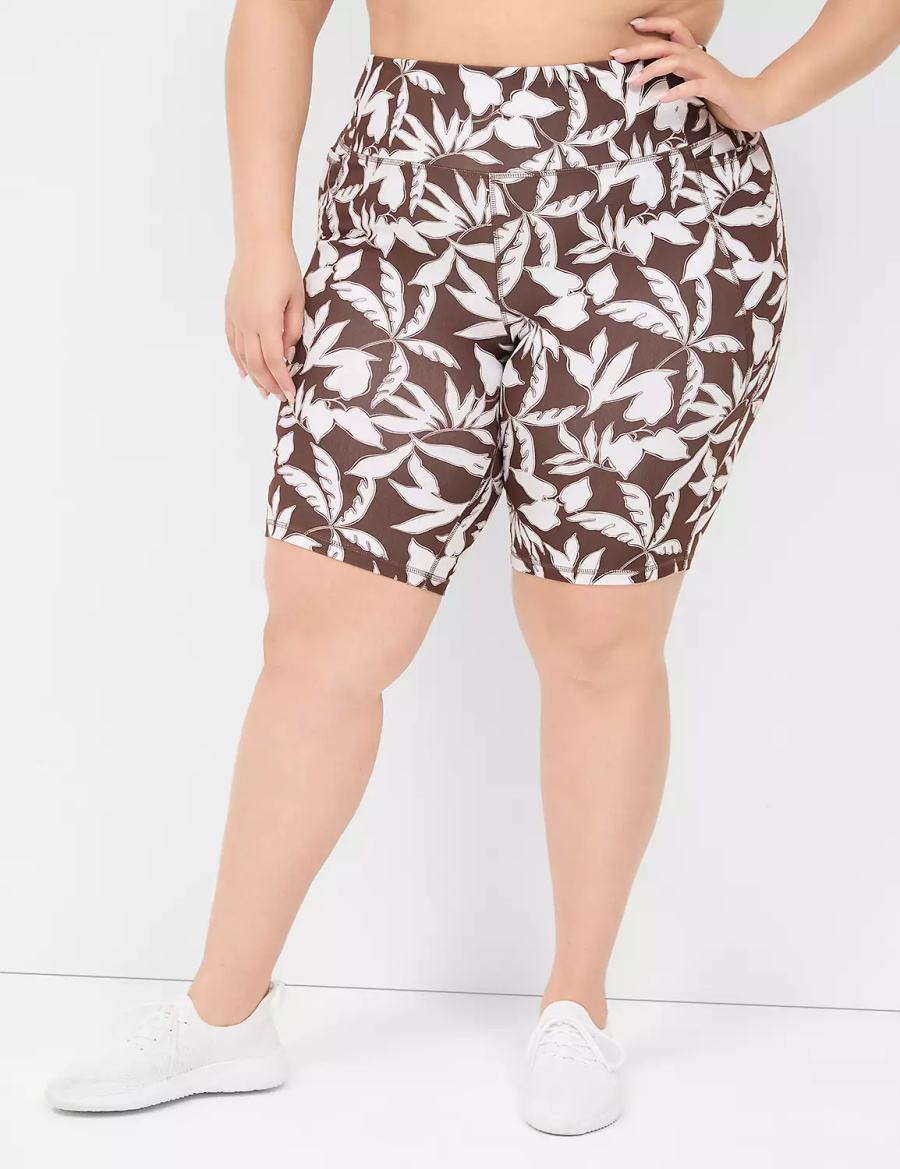 Lane Bryant LIVI High-Rise Recycled LIVI Soft Knee Women Shorts Brown | WJO983KS