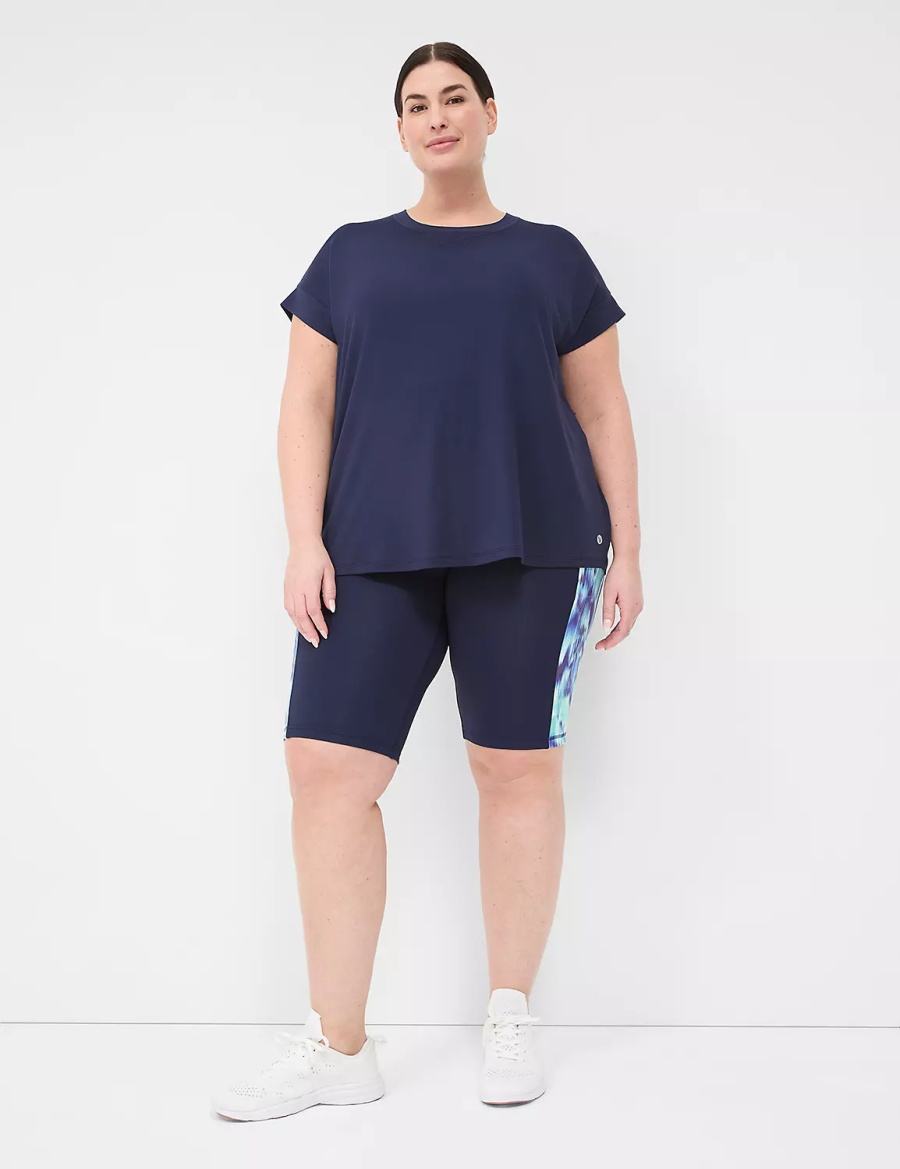 Lane Bryant LIVI High-Rise Recycled LIVI Soft Knee Women Shorts Dark Blue | EEG4813OW