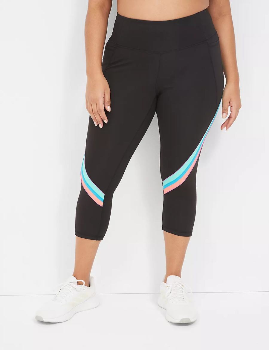 Lane Bryant LIVI High-Rise Recycled LIVI Soft Capri Women Leggings Black | UUY3333EZ