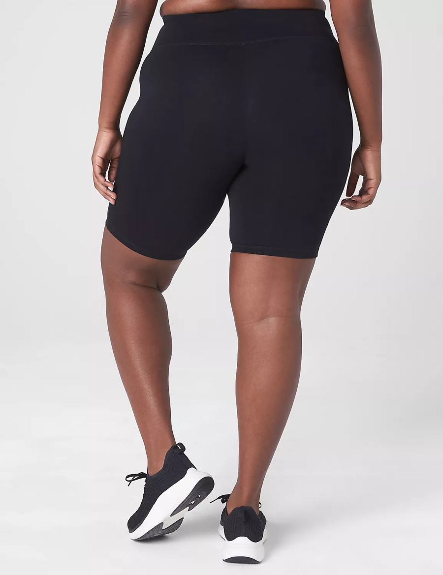 Lane Bryant LIVI High-Rise Signature Stretch Knee - 10.5” Inseam Women Shorts Black | IGT3246ZH