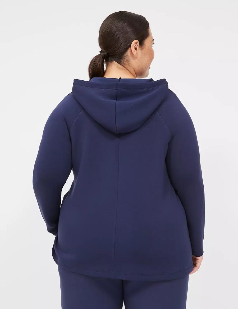 Lane Bryant LIVI Hooded Journey Pullover Women Pullover Navy | BDF3289HV