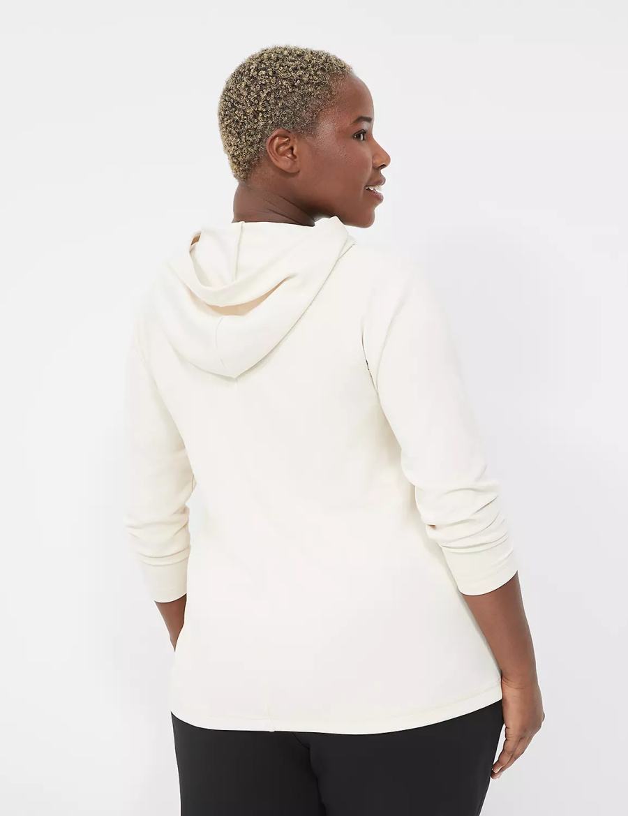 Lane Bryant LIVI Hooded Journey Pullover Women Pullover White | QUA531TH