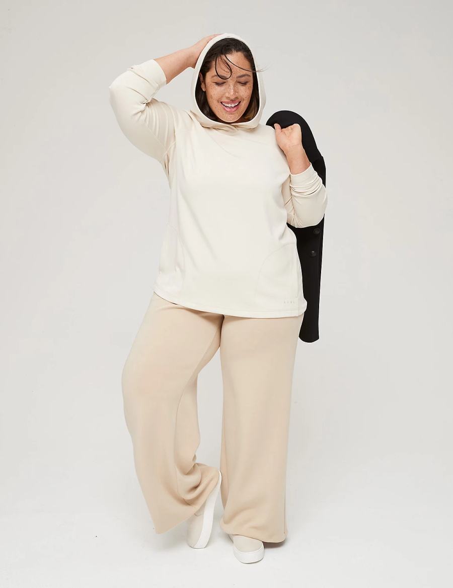 Lane Bryant LIVI Hooded Journey Pullover Women Pullover White | QUA531TH