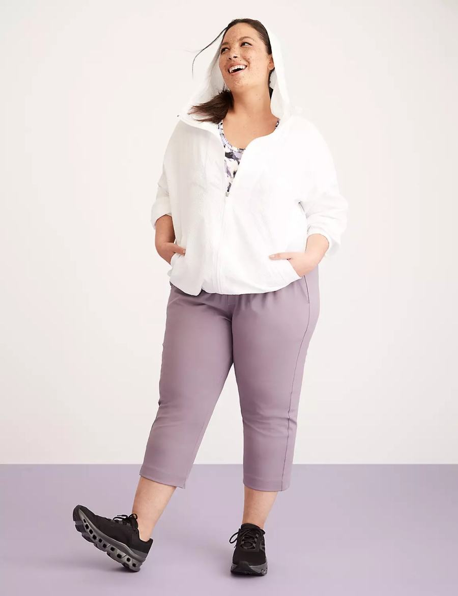 Lane Bryant LIVI Knit Capri Women Pants Purple Olive | MRO977CT