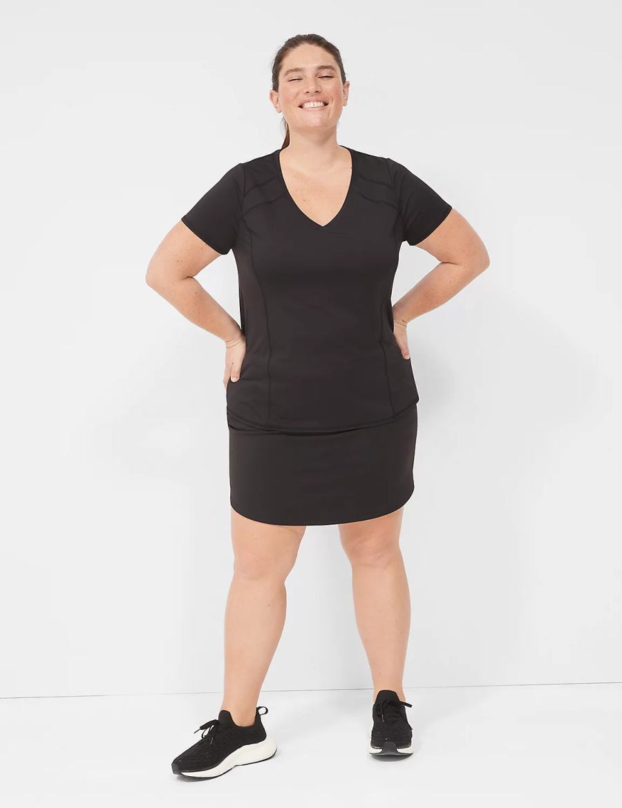 Lane Bryant LIVI Knit Women Shorts Black | DTO296TA