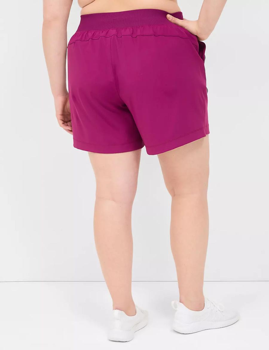 Lane Bryant LIVI Knit Women Shorts Dark Purple | BGE4897ZI